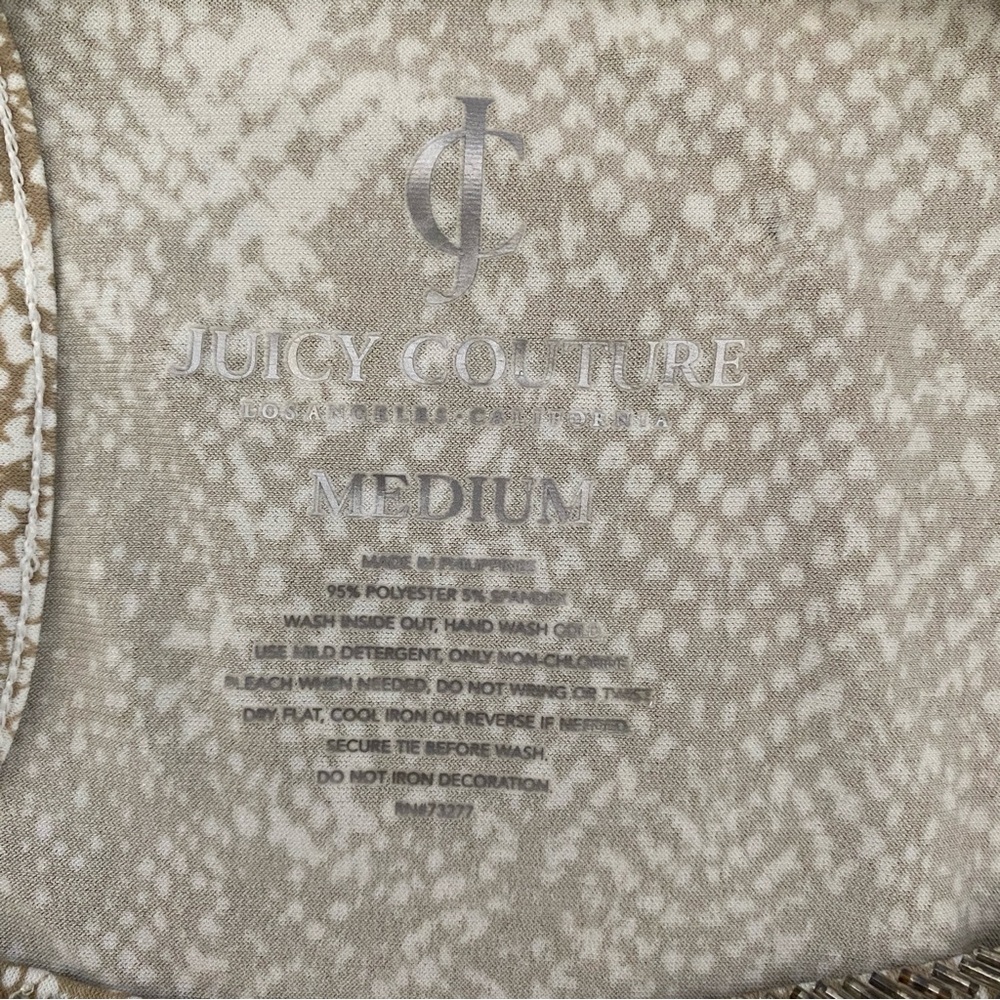 Juicy Couture Desert Dusk Snake Print Jumpsuit Sleeveless Beaded Sz M Preppy - Picture 10 of 11